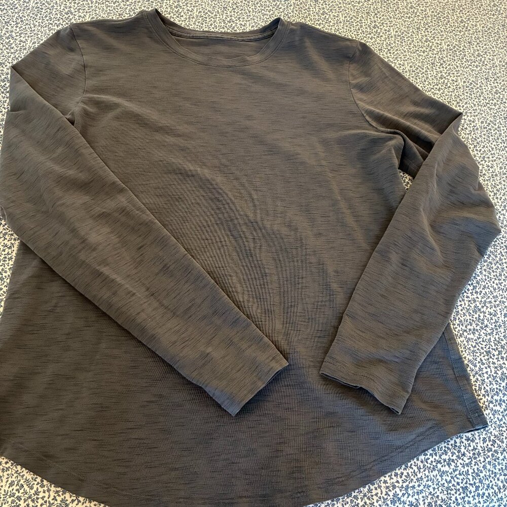 Lululemon Love Long Sleeve Shirt – Heathered Dark Gray, Size 8 - Picture 3 of 5